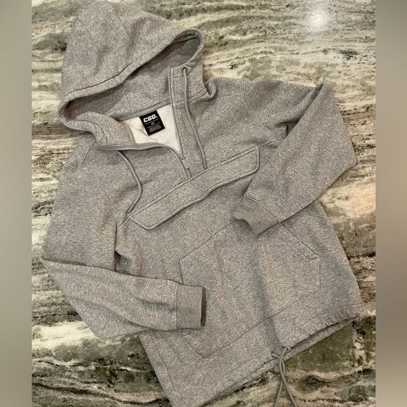 𝅺Grey Champs 1/4 Zip Hoodie Oversized Fit - Picture 1 of 4